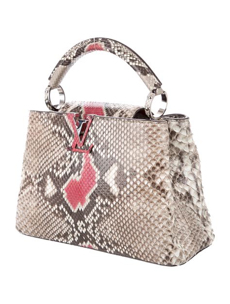 louis vuitton capucines bb pink|louis vuitton capucines python handle.